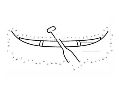Canadian Canoe dot-to-dot printable puzzle preview - connect 1 to 69 dots