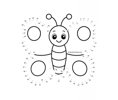 Roztomilý motýl free dot-to-dot printable