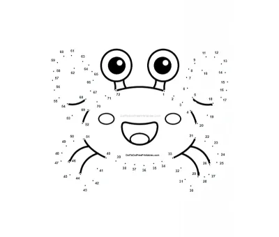 Veselý krab dot-to-dot printable puzzle preview - connect 1 to 72 dots