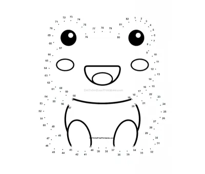 Cute Happy Frog dot-to-dot printable puzzle preview - connect 1 to 82 dots