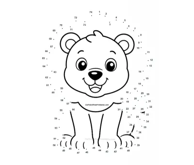 أسد لطيف free dot-to-dot printable