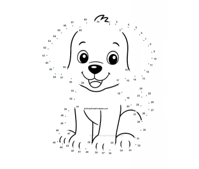 جرو لطيف free dot-to-dot printable