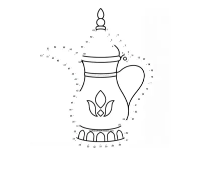 Dallah Coffee Pot free dot-to-dot printable worksheet for Ages 6-10