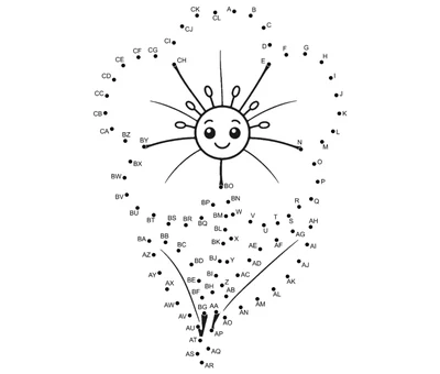 Blue flax flower revealed by 90 numbered dots in this free dot to dot printable