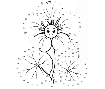 Nasturtium Flower free dot-to-dot printable worksheet