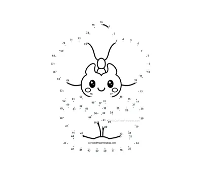 Vista previa del dibujo de unir puntos Flor de orquídea para imprimir — une los puntos del 1 al 76