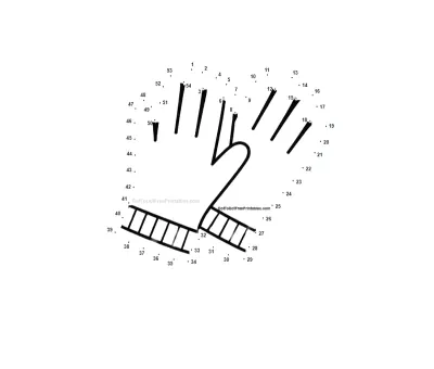 Garden Gloves free dot-to-dot printable worksheet for Ages 4-8