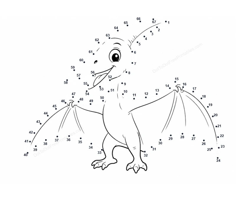 Pterodactyl dot-to-dot printable