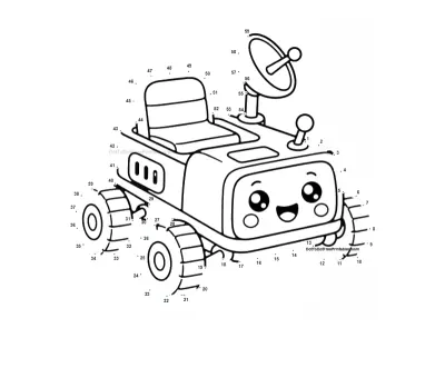 Space Rover free dot-to-dot printable worksheet
