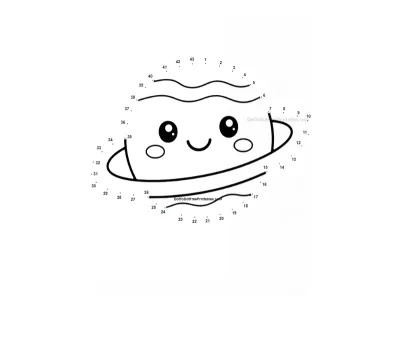 Saturn and its rings revealed by a 43-dot printable puzzle for children