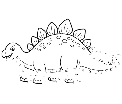 Stegosaurus with its double row of back plates built from 52 printable dots