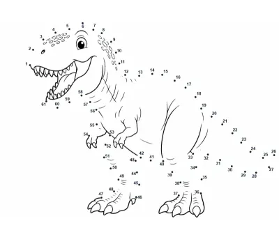 T-Rex 61-Dot Challenge free dot-to-dot printable