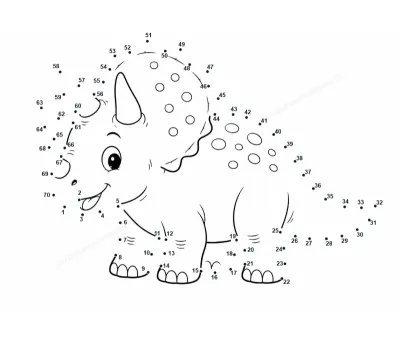 Triceratops free dot-to-dot printable worksheet