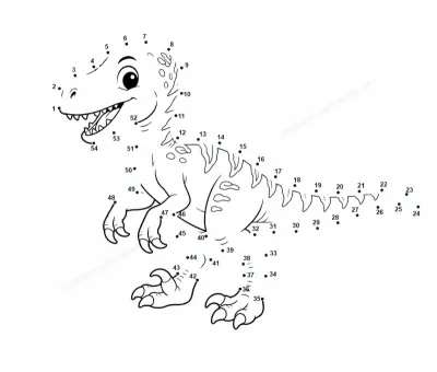 Velociraptor free dot-to-dot printable worksheet