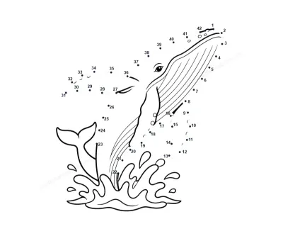Whale free dot-to-dot printable